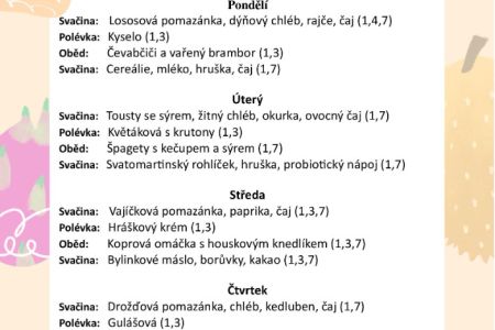 Jídelníček Šťáhlavy (10.-14.11.)